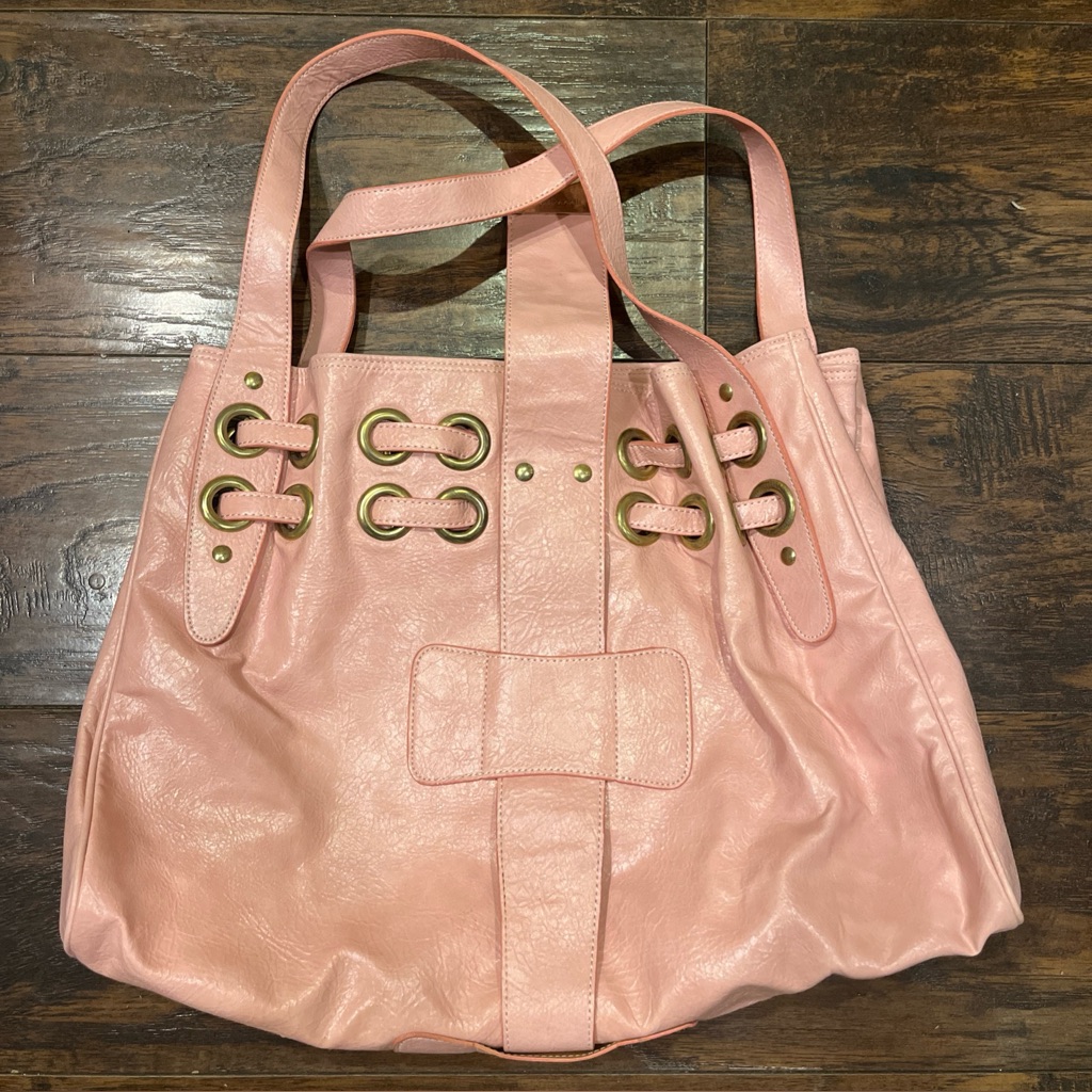 Jimmy Choo Classic Pink With Gold Hardare Rare Ramona Double Strap Shoulder Bag